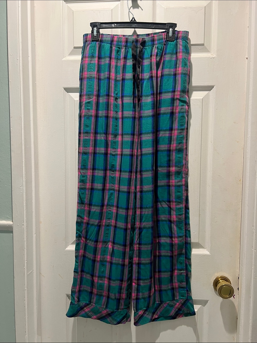 Victoria's Secret Teal and Pink Plaid Pajama Pants